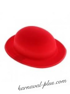 Шляпа котелок пластиковая красная,9*24*28