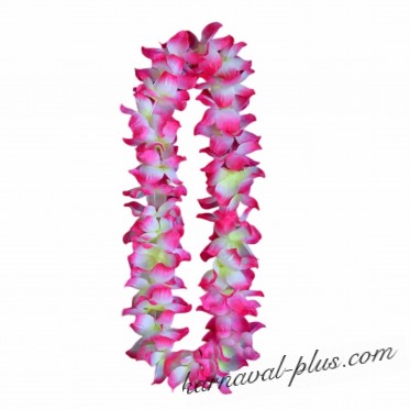 Гавайское ожерелье бело-розовое