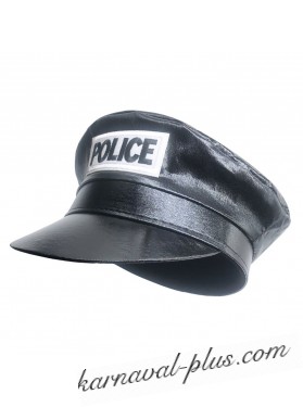 Карнавальная кепка из искусственной кожи - Полиция