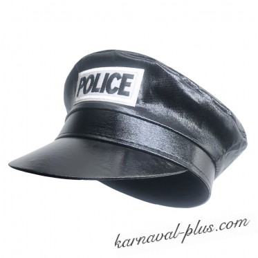 Карнавальная кепка из искусственной кожи - Полиция