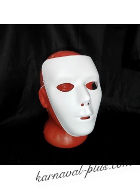 Карнавальная маска Лицо, пластик-тонкая белая резинка