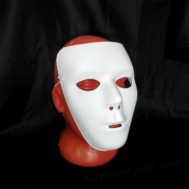 Карнавальная маска Лицо, пластик-тонкая белая резинка
