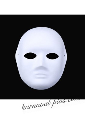 Карнавальная маска Лицо Женское белое под роспись, папье-маше