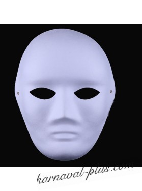 Карнавальная маска Лицо Мужское белое под роспись, папье-маше