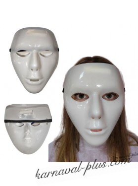 Карнавальная маска Лицо, пластик-средняя черная резинка