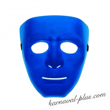Карнавальная маска Лицо Кабуки, цвет синий
