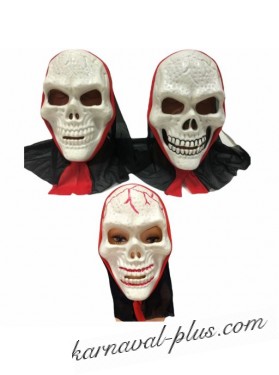 Карнавальная маска череп Скелет с капюшоном,цвета МИКС