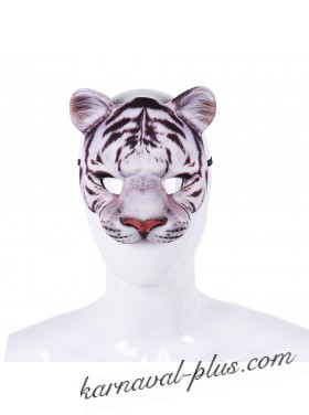 Карнавальная полумаска Белый Тигр