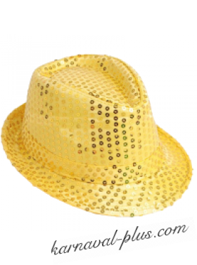 Карнавальная шляпа Диско желтая\золотая