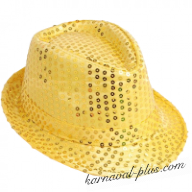 Карнавальная шляпа Диско желтая\золотая
