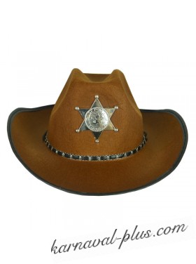 Карнавальная шляпа Шериф, цвет коричневый