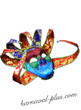 Карнавальная венецианская маска шута разноцветная