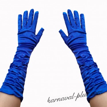 Карнавальные перчатки удлиненные со сборкой 38см, цвета Микс