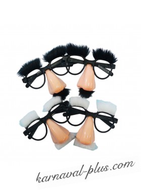 Карнавальные очки с бровями и усами, цвета черный/белый