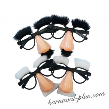 Карнавальные очки с бровями и усами, цвета черный/белый