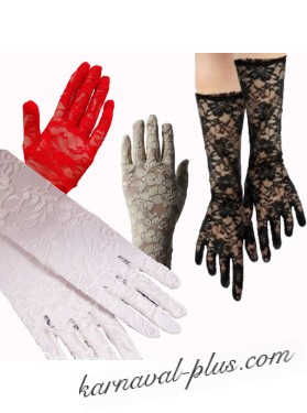 Карнавальные перчатки Дамочки 40см, цвета микс