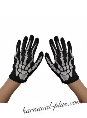 Карнавальные перчатки-скелет