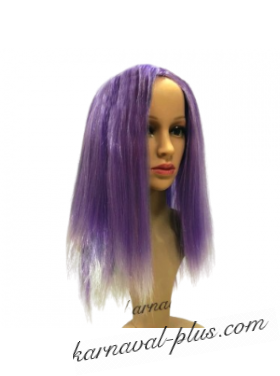 Карнавальный Фиолетовый парик с белыми прядями
