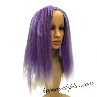 Карнавальный Фиолетовый парик с белыми прядями
