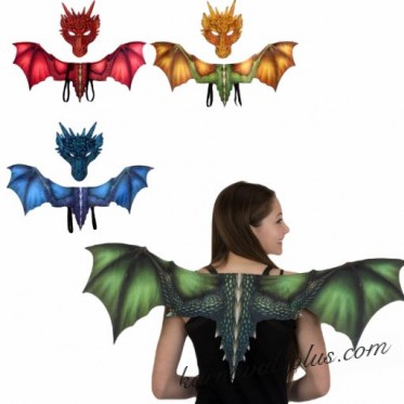 Карнавальный комплект маска и крылья дракона, цвета микс