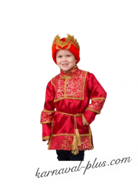 Карнавальный костюм Царевич, 3в1 (рубаха,пояс,шапка) 