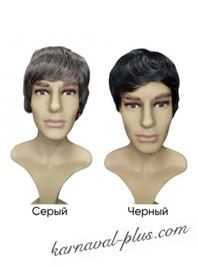 Карнавальный мужской парик, цвета серый/черный