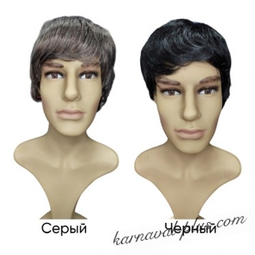Карнавальный мужской парик, цвета серый/черный