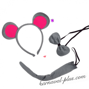 Карнавальный набор Мышь, 3 предмета (ободок, бабочка, хвост)