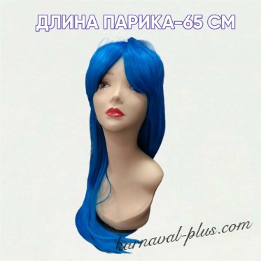 Карнавальный парик Премиум с челкой, цвет синий