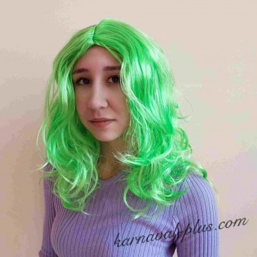 Карнавальный парик кудри без челки, цвет зеленый