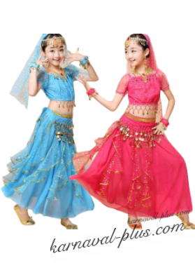 Костюм для восточных танцев из двух частей детский, цвета микс