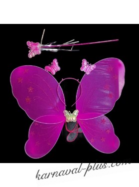 Крылья бабочки с палочкой и ободком, цвет фуксия