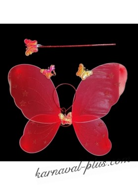 Крылья бабочки с палочкой и ободком, цвет красный