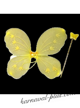 Крылья бабочки желтые с палочкой