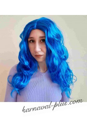Карнавальный парик кудри без челки, цвет синий