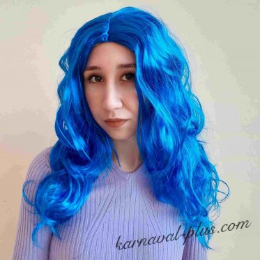 Карнавальный парик кудри без челки, цвет синий