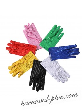 Перчатки карнавальные с пайетками, детские (цвета микс)