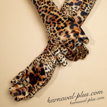 Перчатки велюр леопардовые