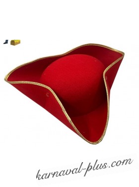 Пиратская шляпа треуголка красная