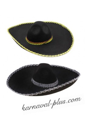 Шляпа Мексиканца Сомбреро с серебряным/золотым кантом