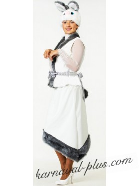 Карнавальный костюм Зайка белая женский