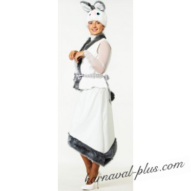 Карнавальный костюм Зайка белая женский