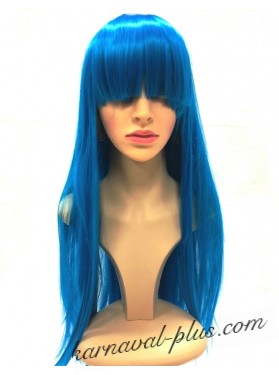 Карнавальный парик Премиум с челкой, цвет синий