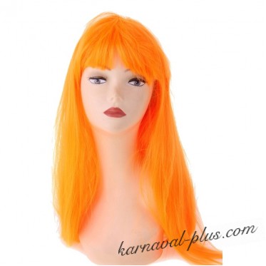 Парик длинные прямые волосы оранжевые