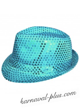 Карнавальная шляпа Диско голубая