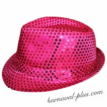 Карнавальная шляпа Диско ярко-розовая